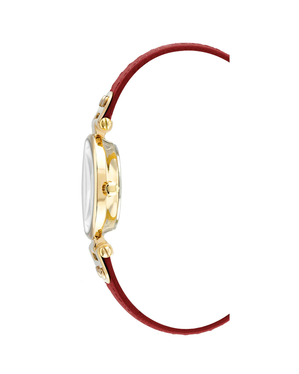 Women's Leather Strap Watch 10-9442CHRD
