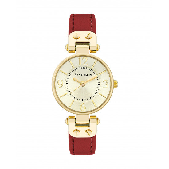 Women's Leather Strap Watch 10-9442CHRD