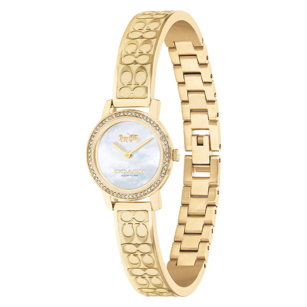 Signature C Gold Steel with Crystals Ladies Watch 14503497