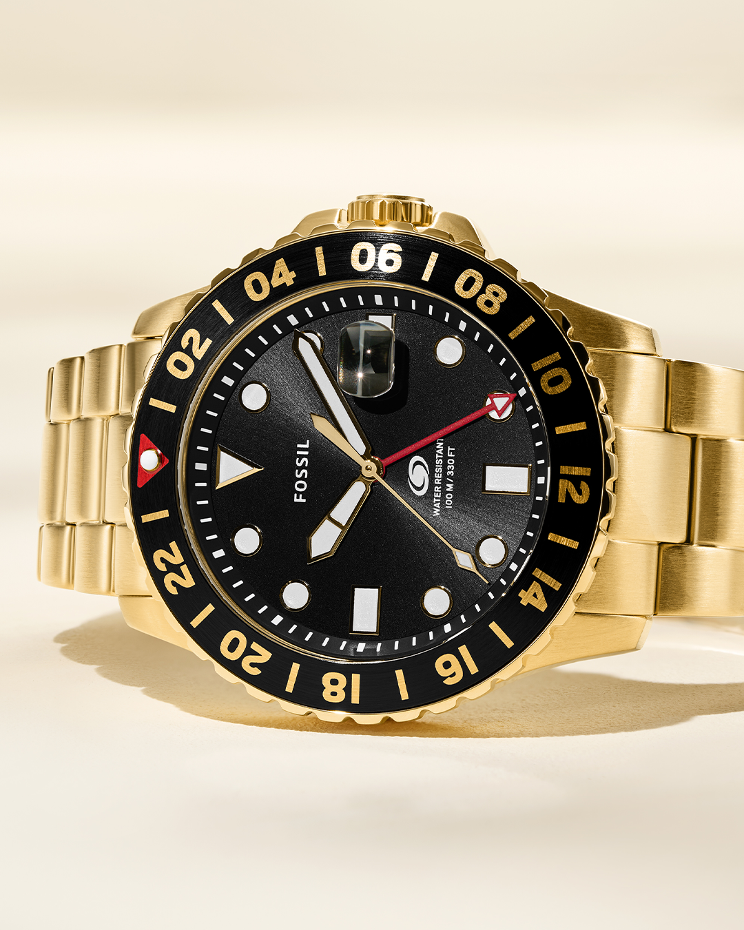 Blue GMT Gold-Tone Stainless Steel Watch