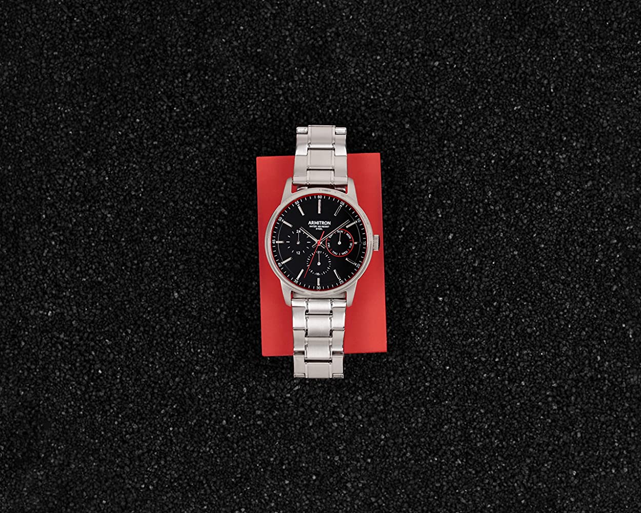 Armitron Men's Multi-Function 43mm Watch Black/Silver (20-5432BKSV)