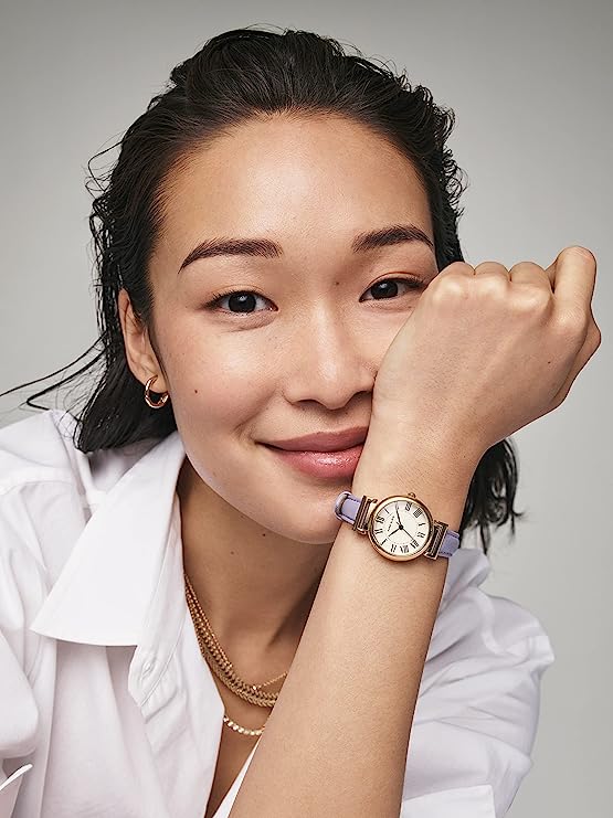 Women's Leather Strap Watch AK/2246CRLV