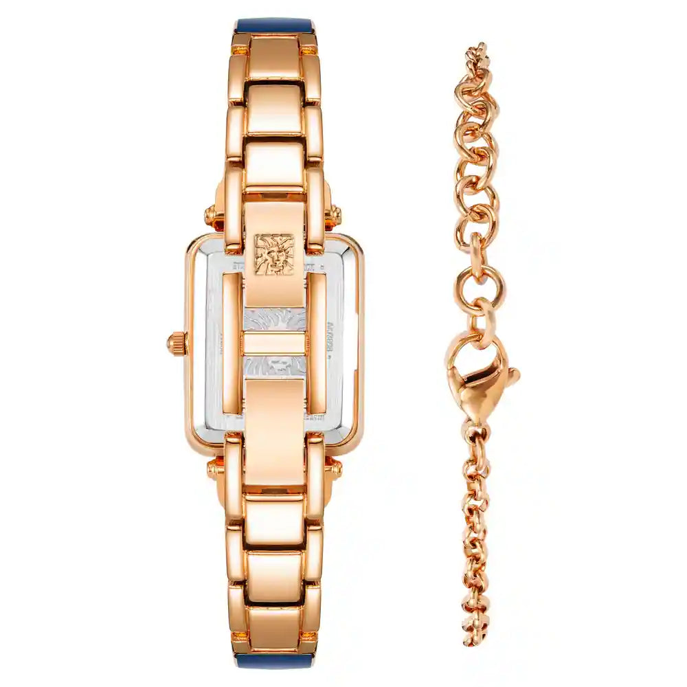 Navy Blue and Rose Gold-Tone Bracelet Watch AK/3898NVST