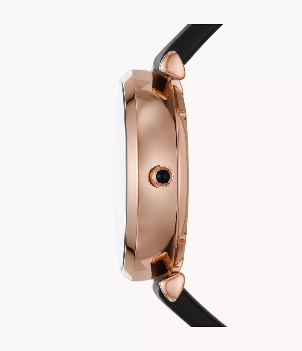 Automatic Black Leather Watch