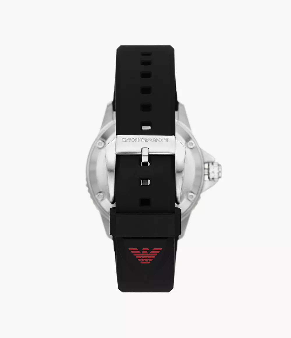 Automatic Black Silicone Watch