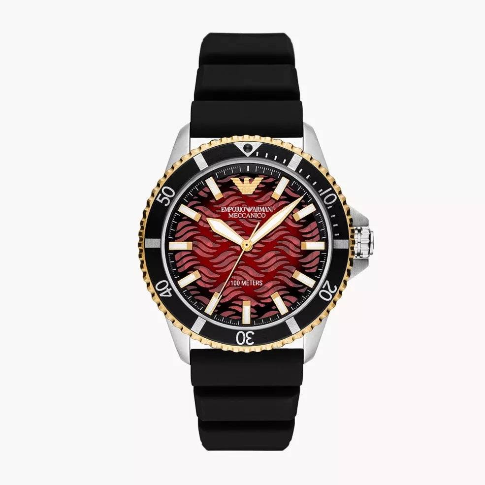 Automatic Black Silicone Watch