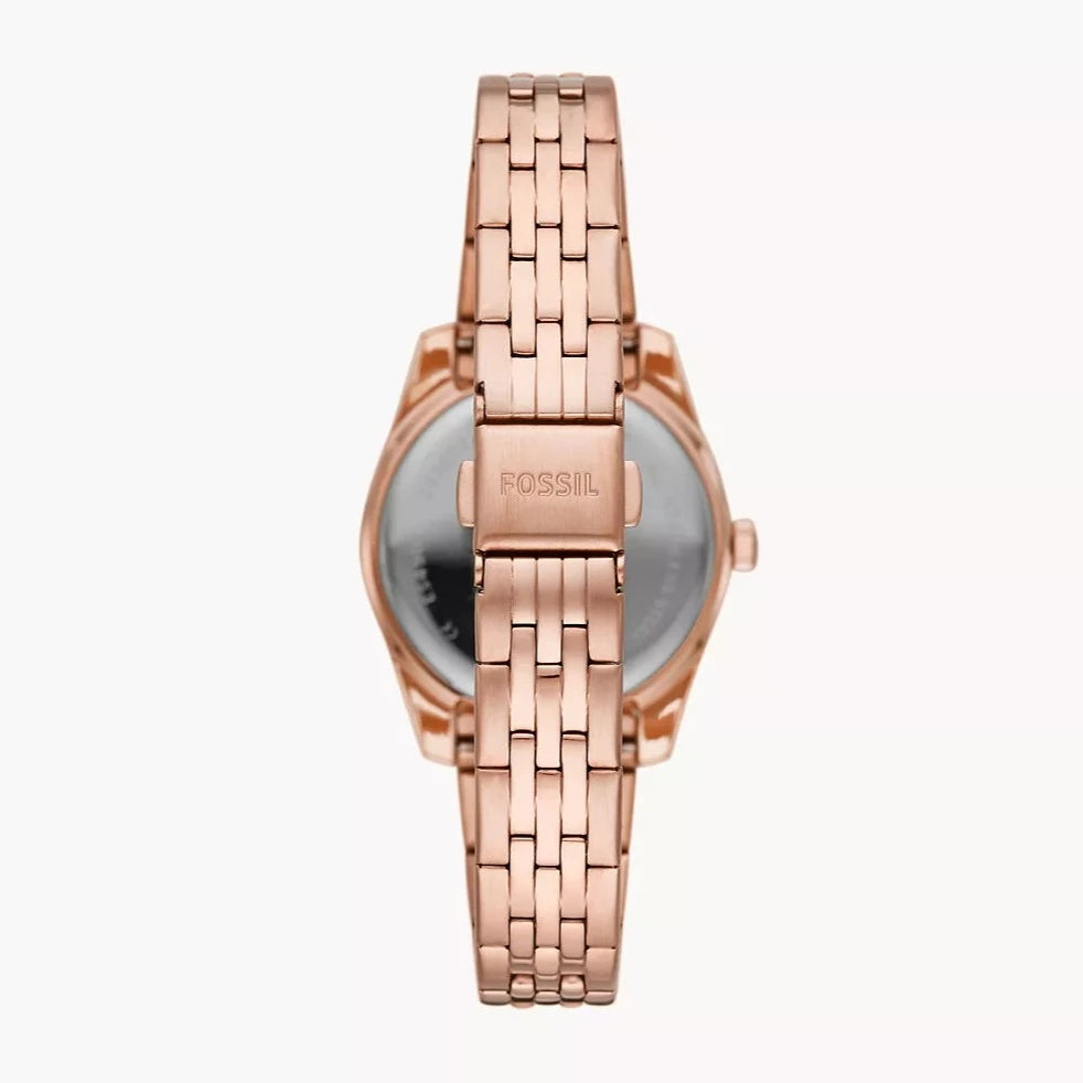 Scarlette Mini Three-Hand Date Rose Gold-Tone Stainless Steel Watch