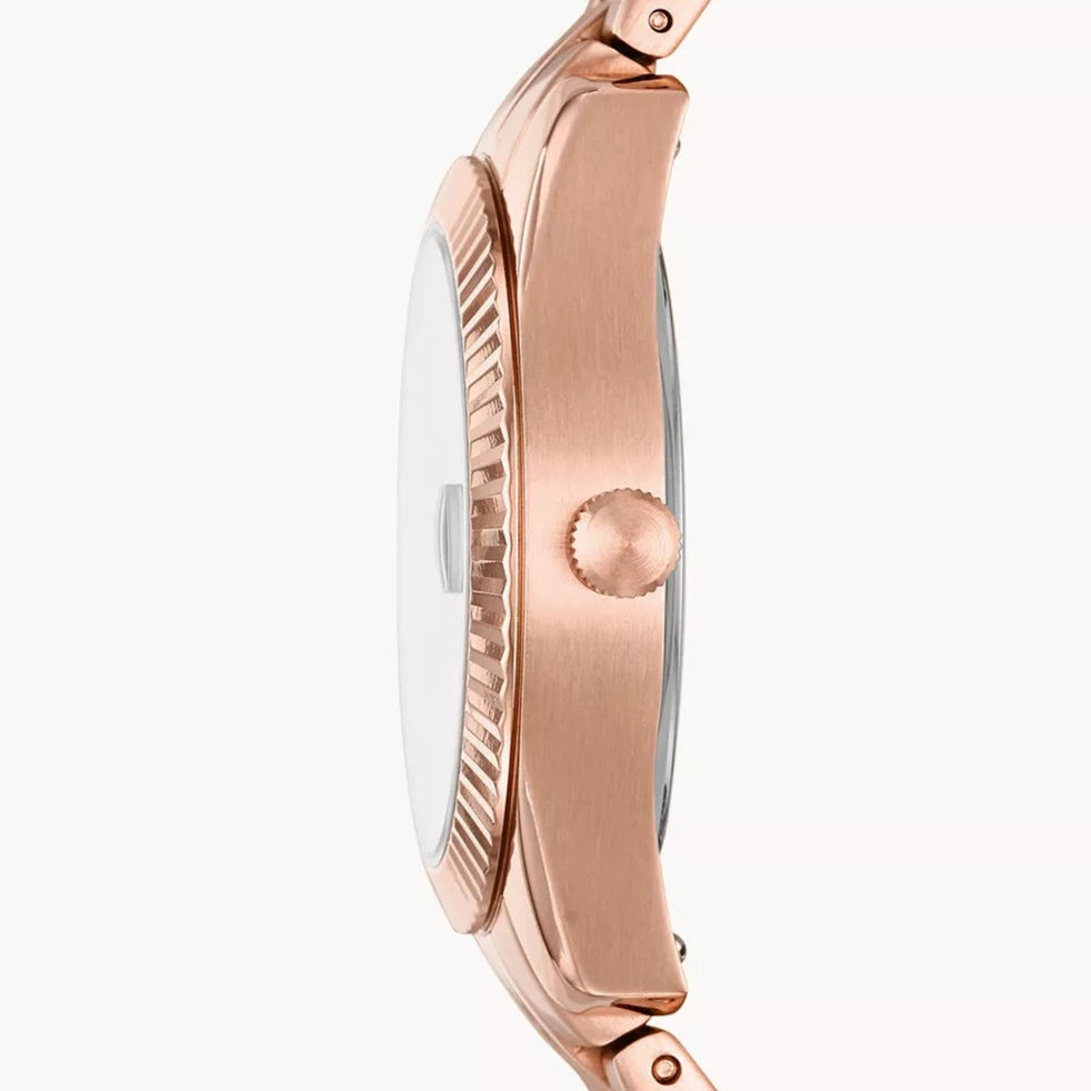 Scarlette Mini Three-Hand Date Rose Gold-Tone Stainless Steel Watch