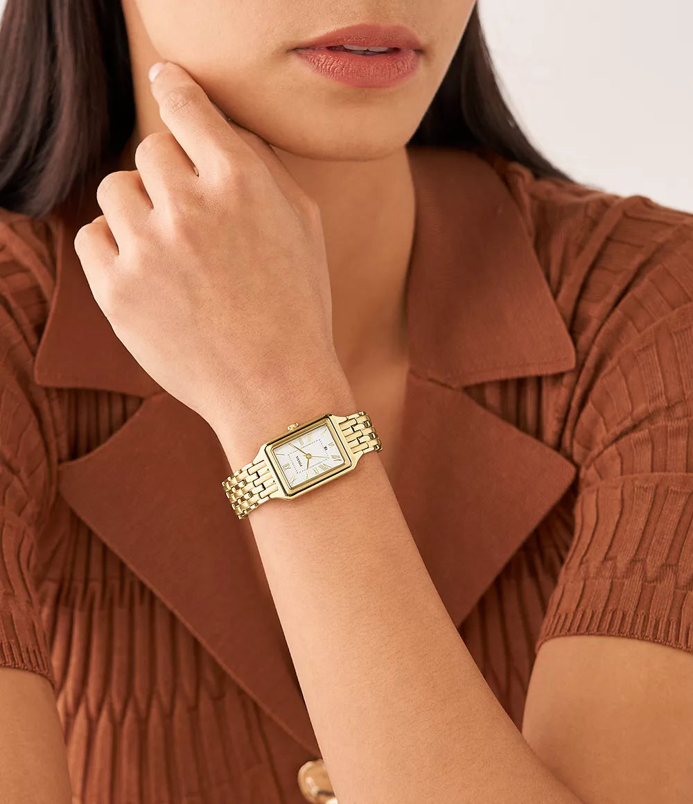 Raquel Three-Hand Date Gold-Tone Stainless Steel Watch