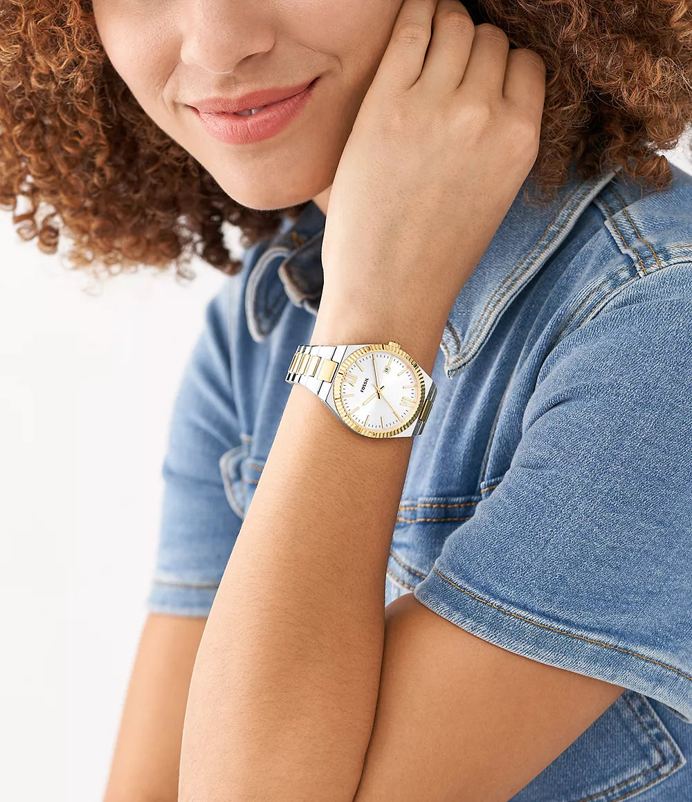 Scarlette Three-Hand Date Two-Tone Stainless Steel Watch