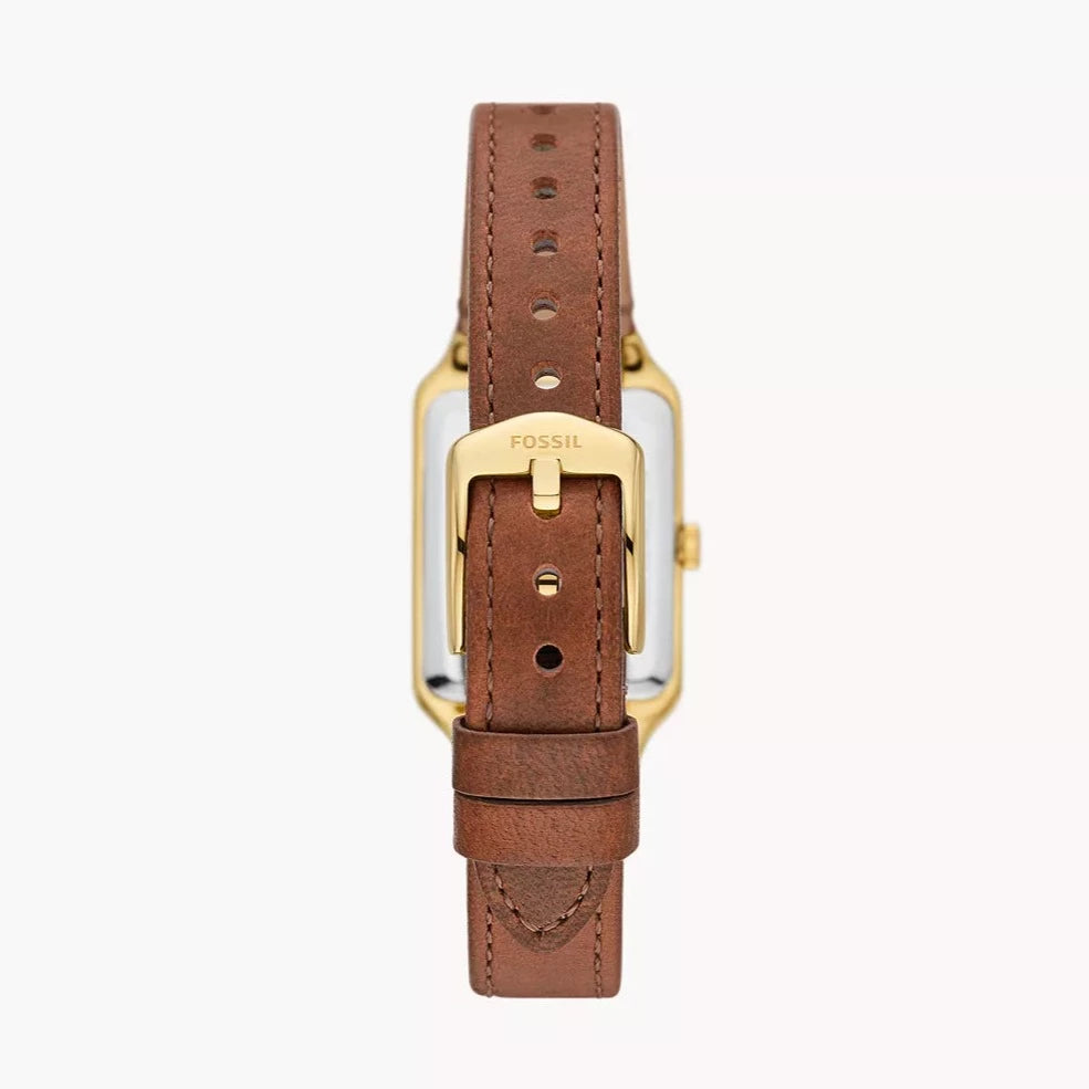 Raquel Three-Hand Date Medium Brown LiteHide™ Leather Watch