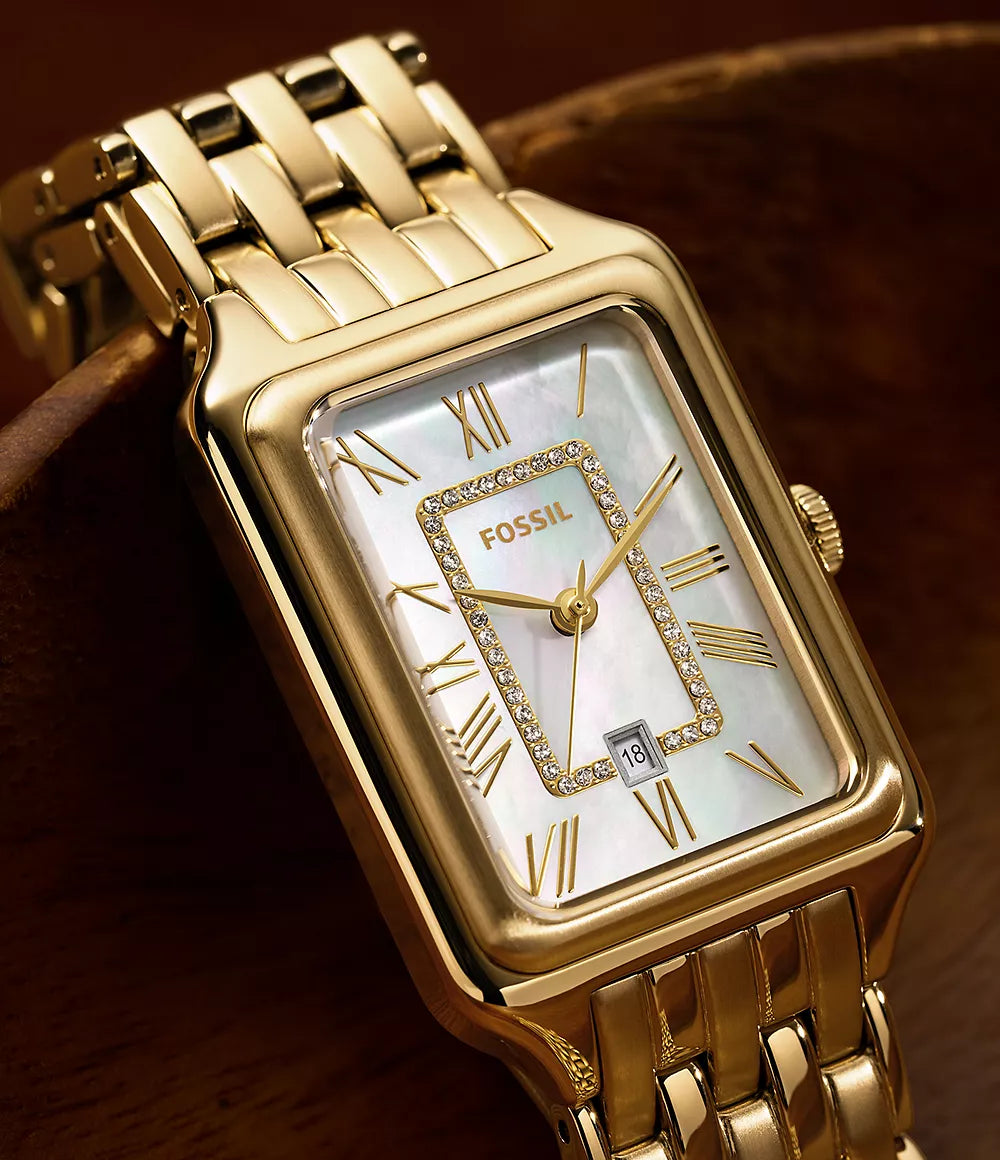 Raquel Three-Hand Date Gold-Tone Stainless Steel Watch