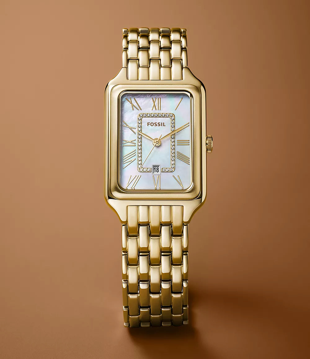 Raquel Three-Hand Date Gold-Tone Stainless Steel Watch