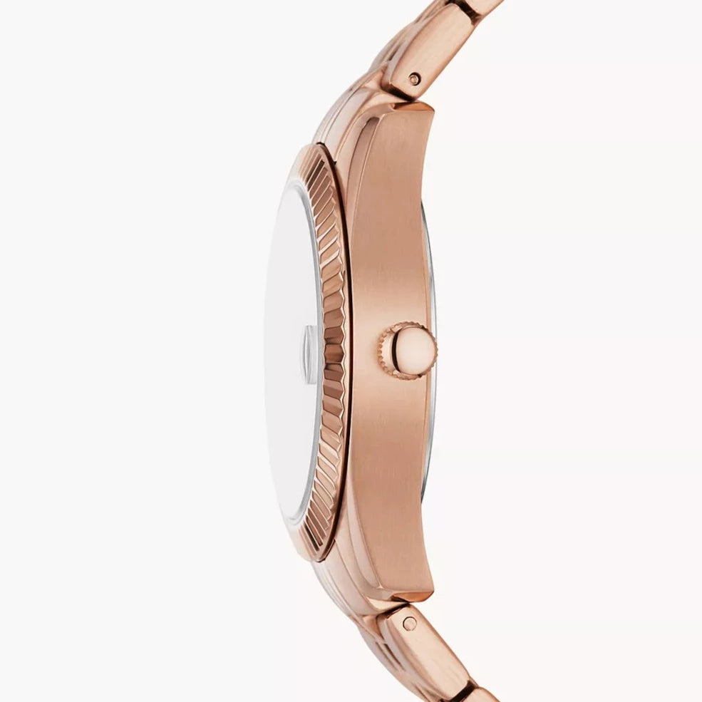 Scarlette Three-Hand Date Rose Gold-Tone Stainless Steel Watch