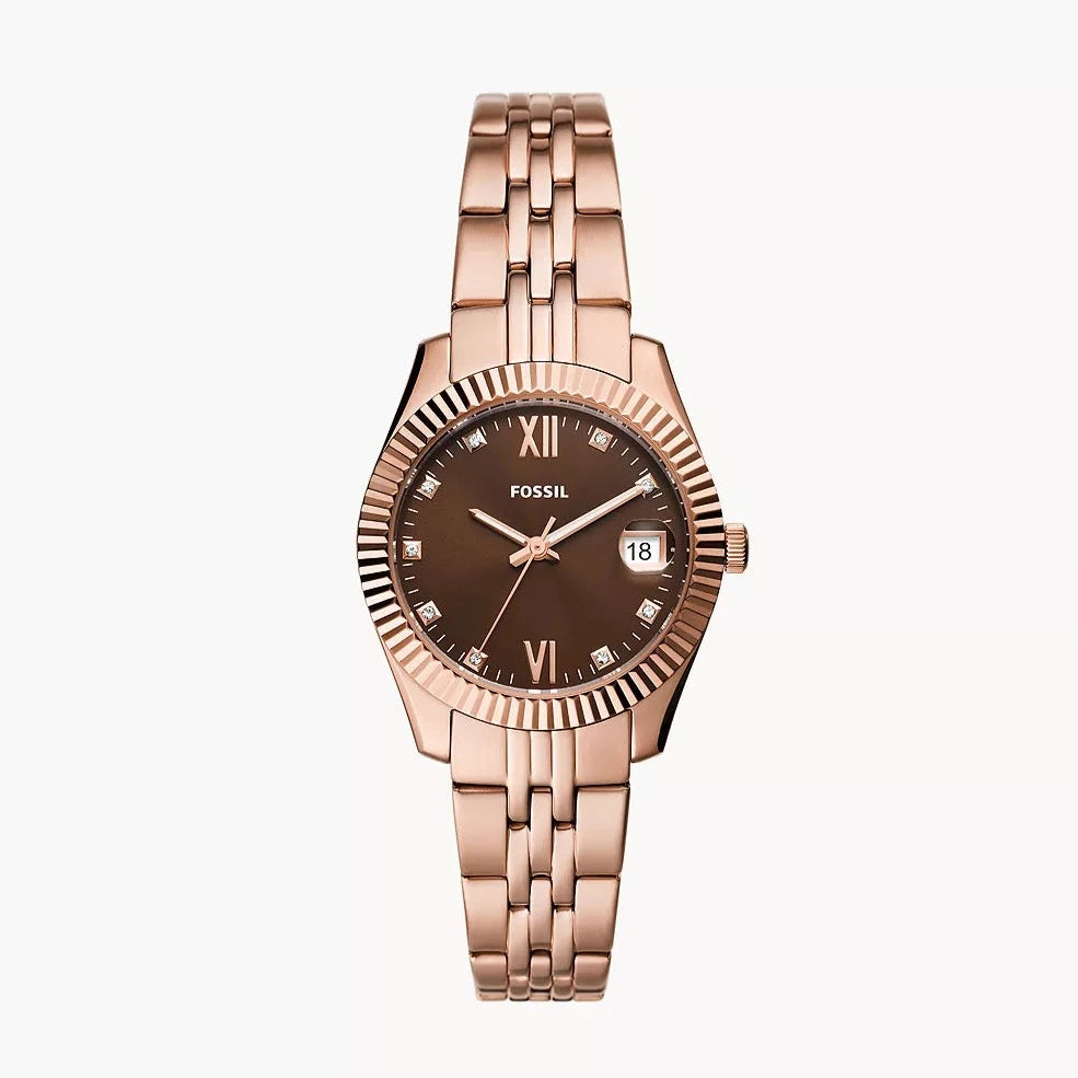 Scarlette Three-Hand Date Rose Gold-Tone Stainless Steel Watch