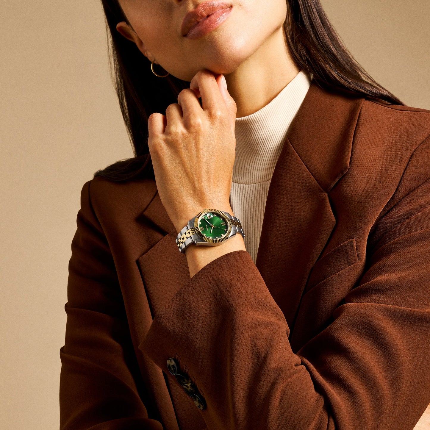 Scarlette Three-Hand Date Two-Tone Stainless Steel Watch