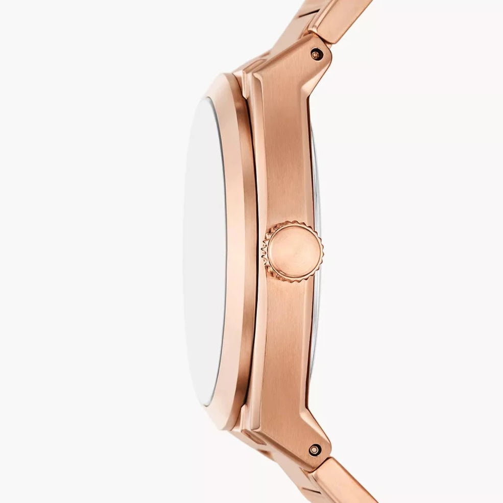 Everett Three-Hand Date Rose Gold-Tone Stainless Steel Watch