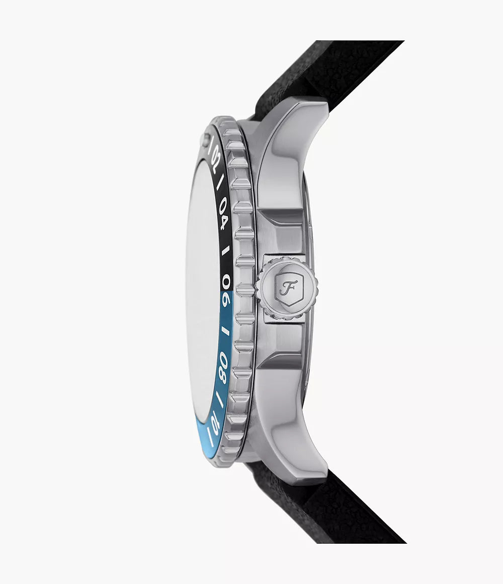 Blue GMT Black Silicone Watch