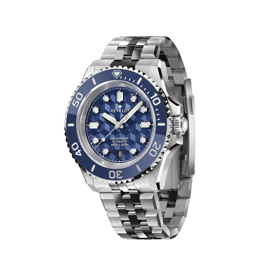 Hexmariner 42 Blue CNC Guilloche