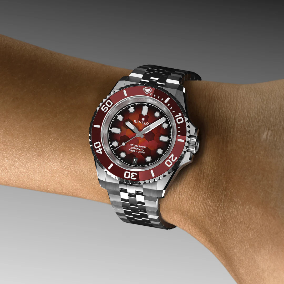 Hexmariner 39 Fume Blood Red Hex Mosaic MOP