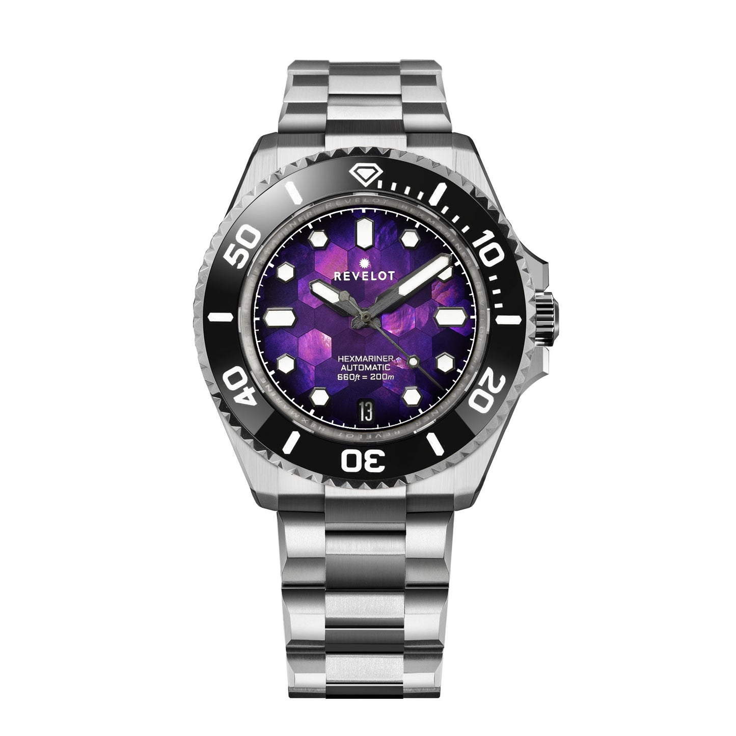 Hexmariner 39 Mosaic MOP Purple Steel