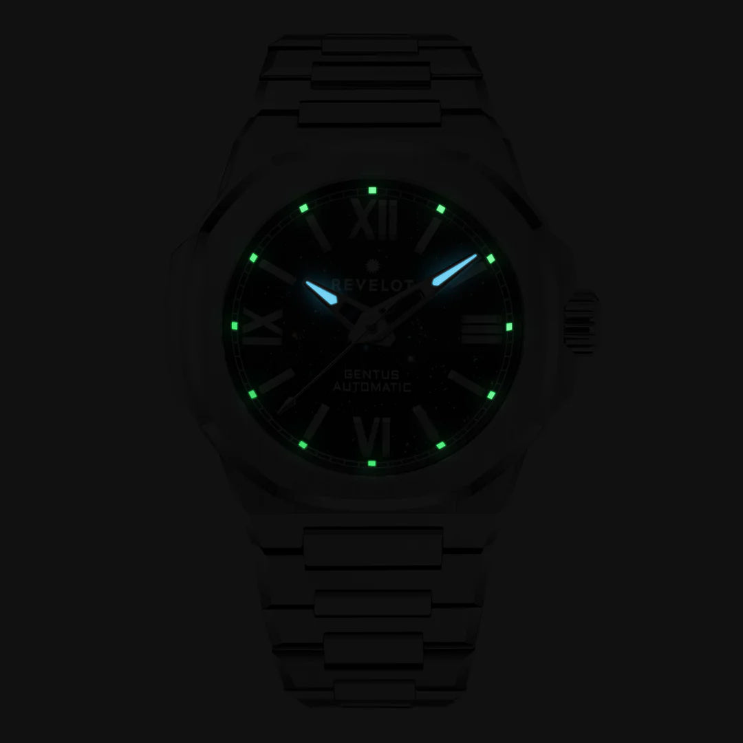 Gentus 40MM Black Aventurine Steel (Automatic)