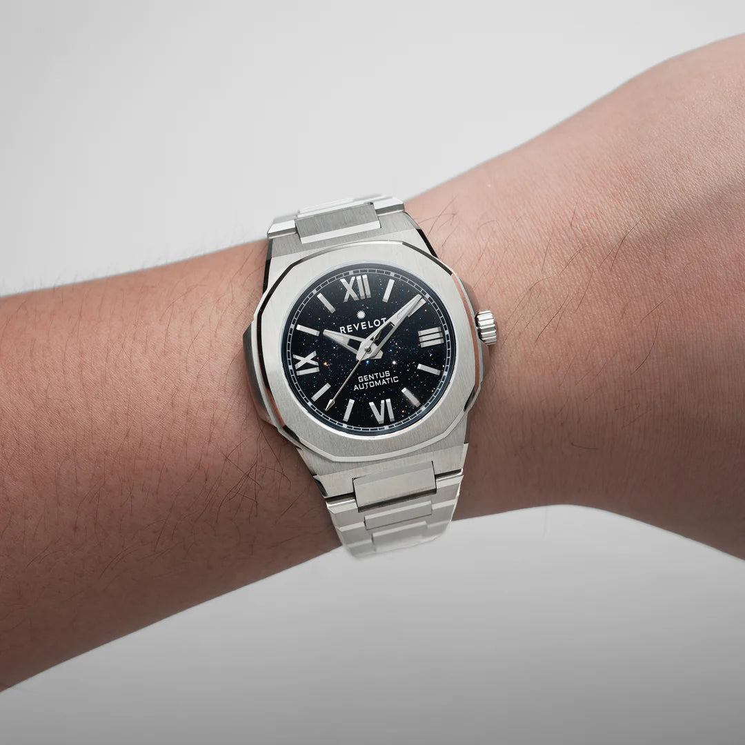 Gentus 40MM Black Aventurine Steel (Automatic)