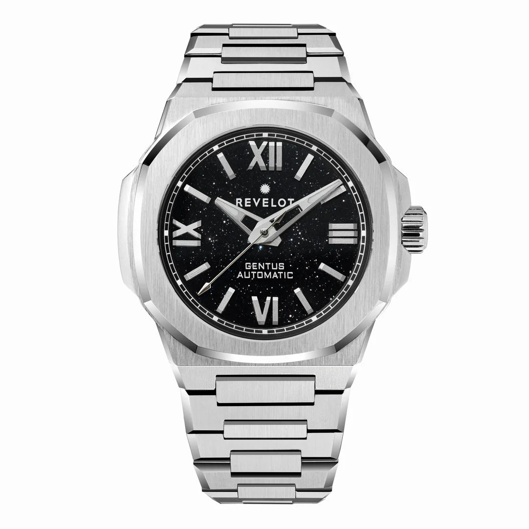 Gentus 40MM Black Aventurine Steel (Automatic)