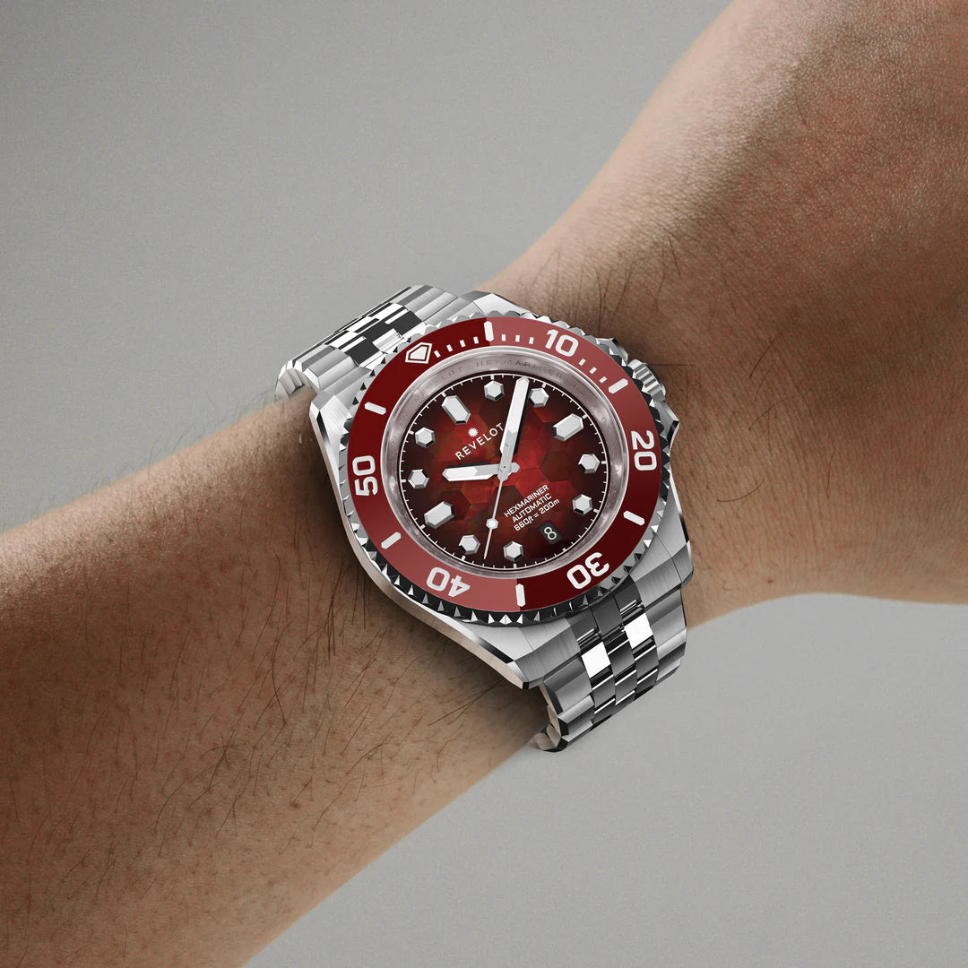 Hexmariner 42 Fume Blood Red Hex Mosaic MOP