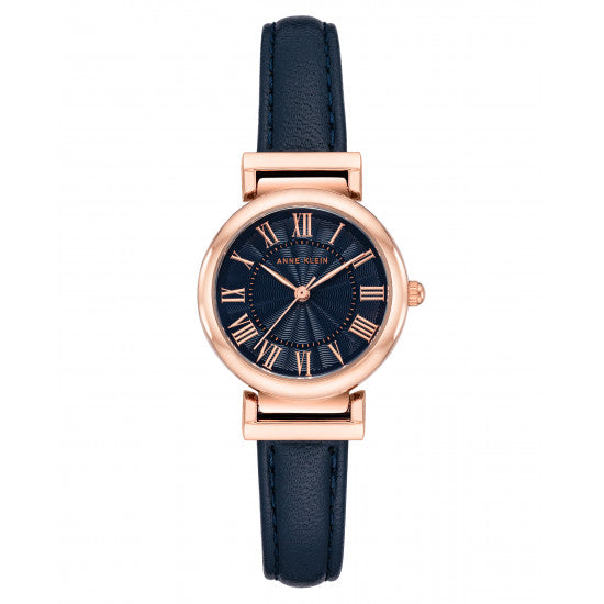 Women's Leather Strap Watch AK/2246RGNV