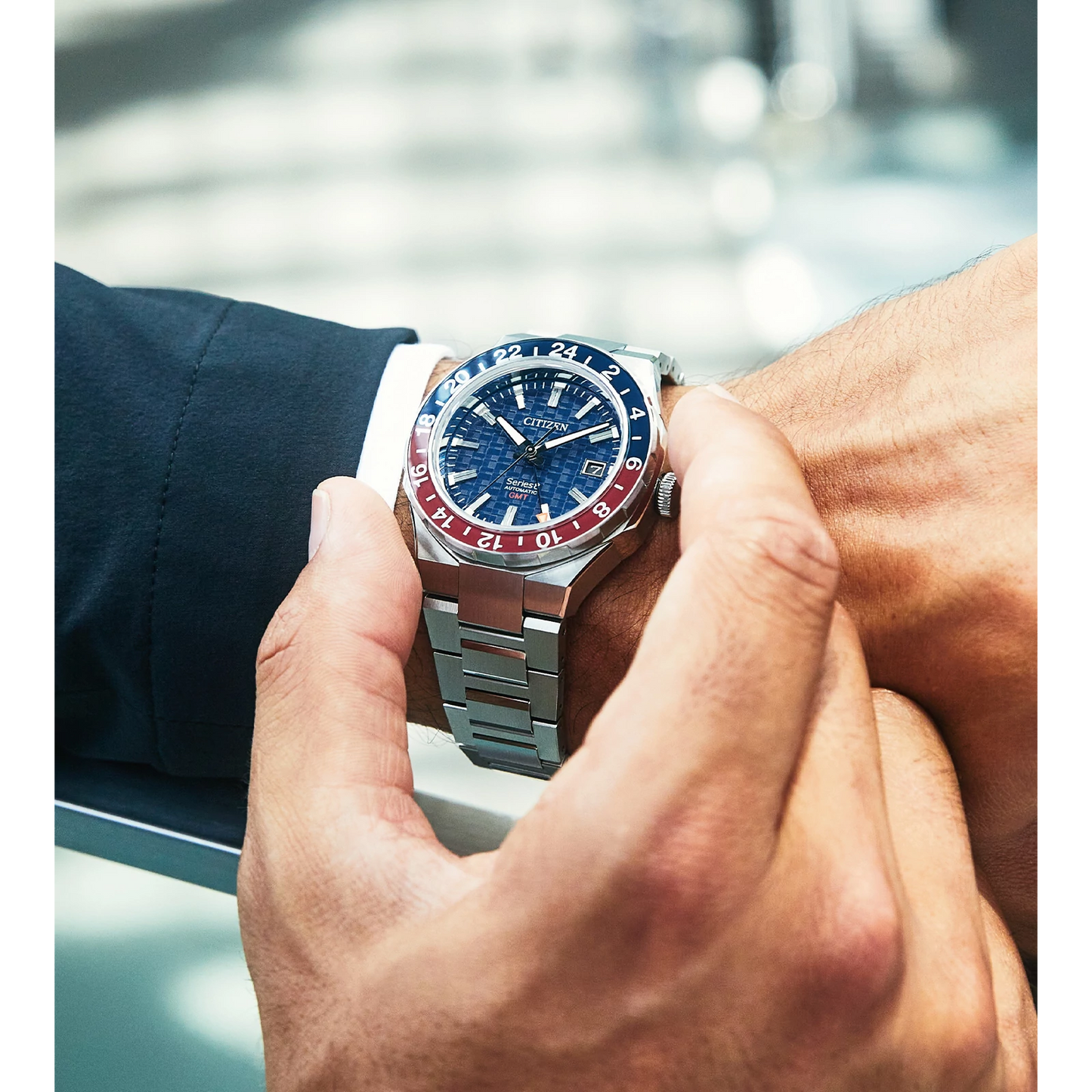 Series 8 800 Mechanical GMT Navy Dial Watch NB6030-59L