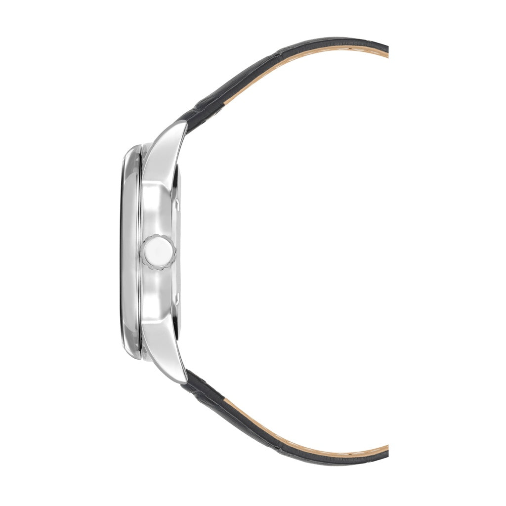 Armitron Leather 40mm Watch Silver/Black (20-5048WTSVBK)