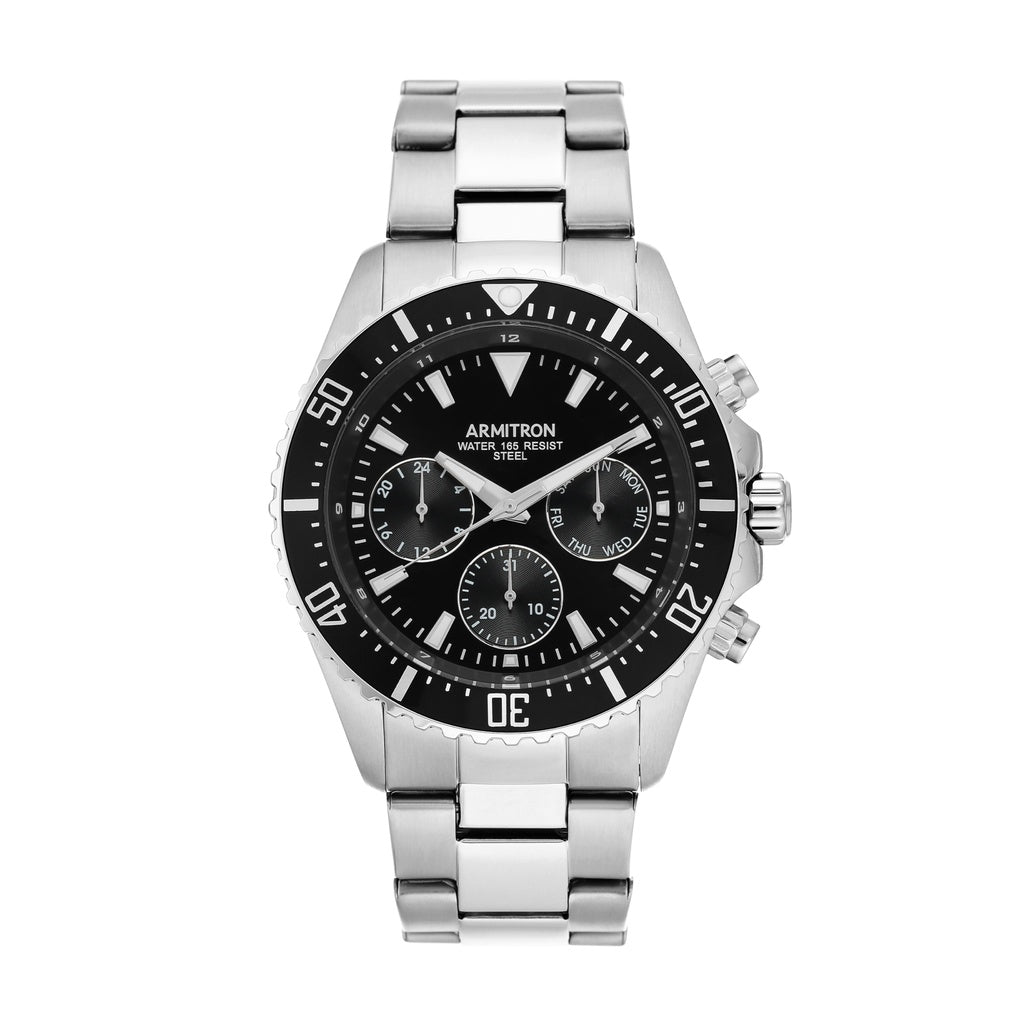 Armitron Multi function 52mm Watch Silver (20-5351BKSV)