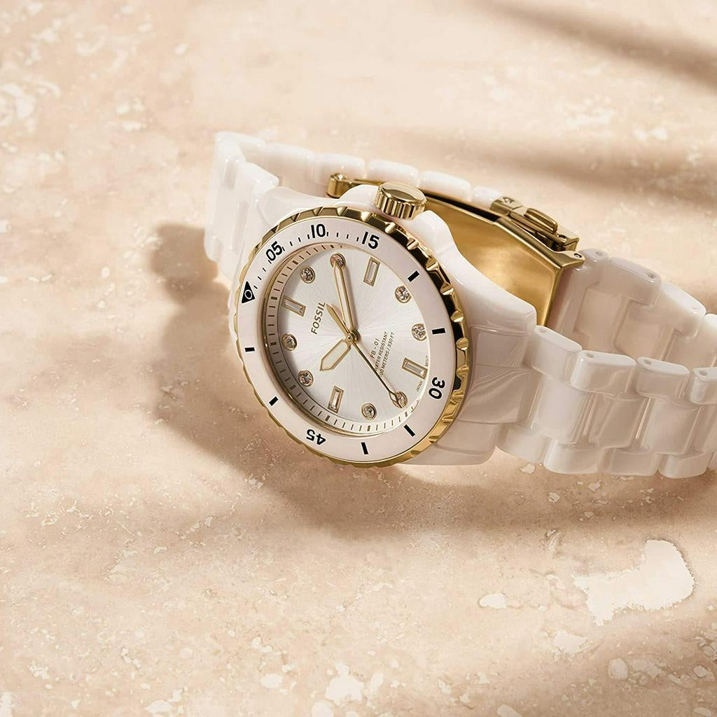 FB-01 Three-Hand White Ceramic Watch