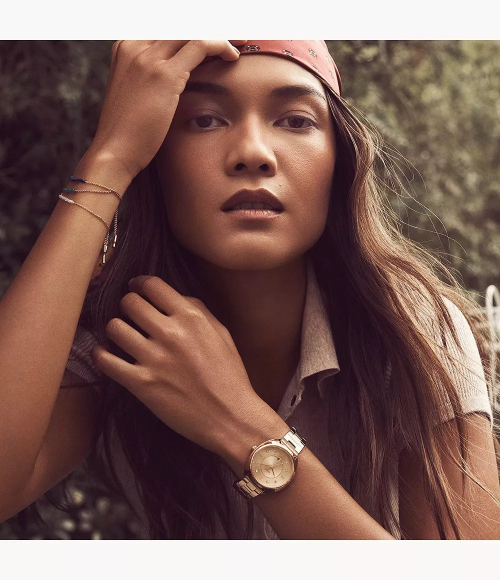 Gabby Three-Hand Date Rose Gold-Tone Stainless Steel Watch