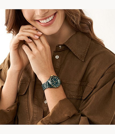 FB-01 Three-Hand Green Ceramic Watch