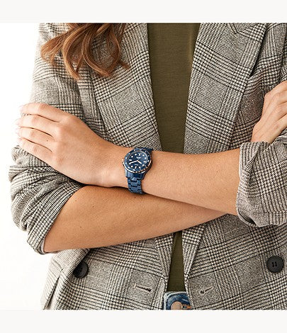 FB-01 Three-Hand Blue Ceramic Watch