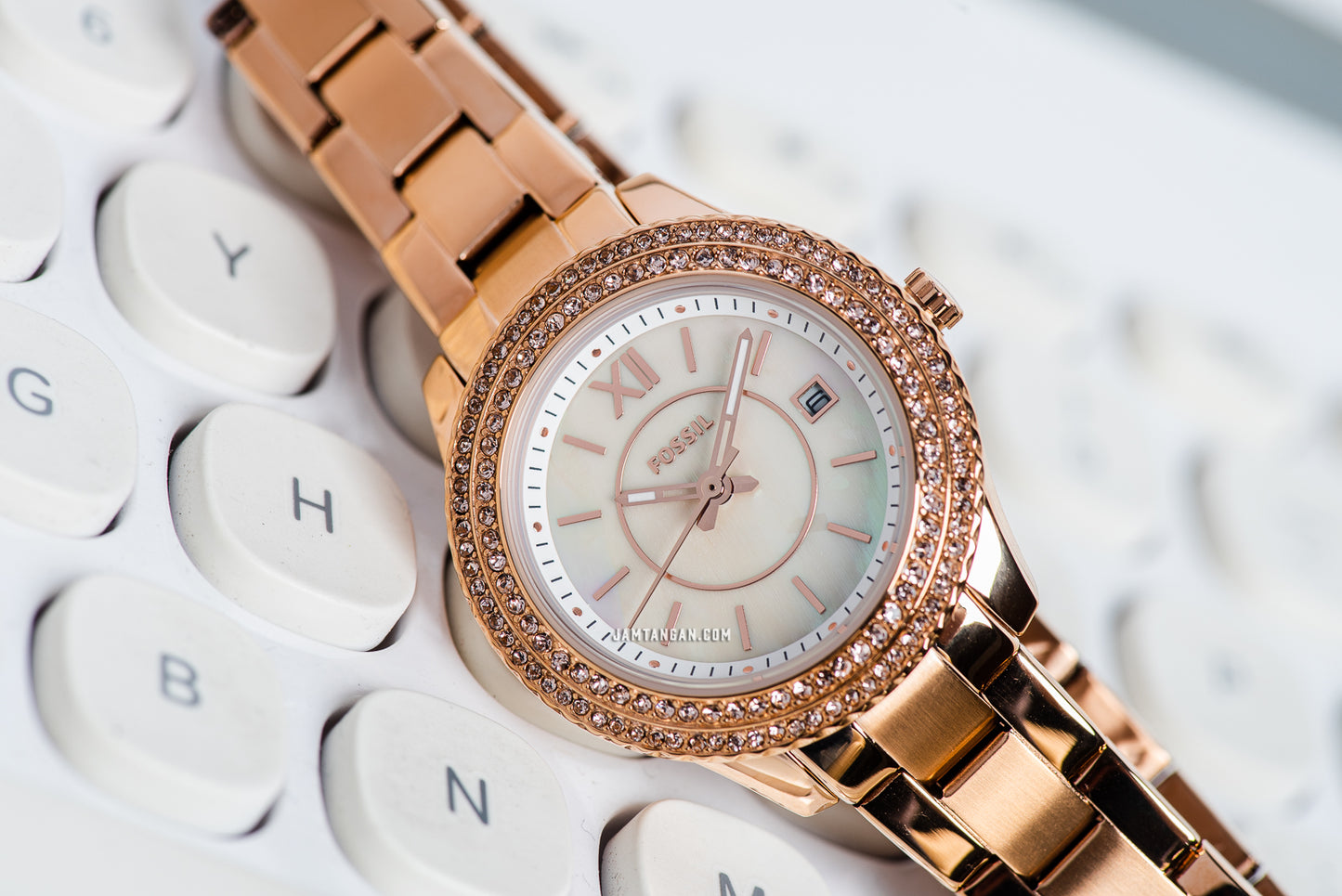 Stella Three-Hand Date Rose Gold-Tone Stainless Steel Watch