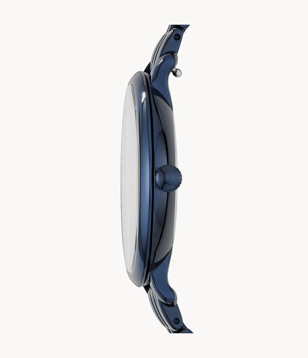 Jacqueline Three-Hand Date Blue Stainless Steel Watch