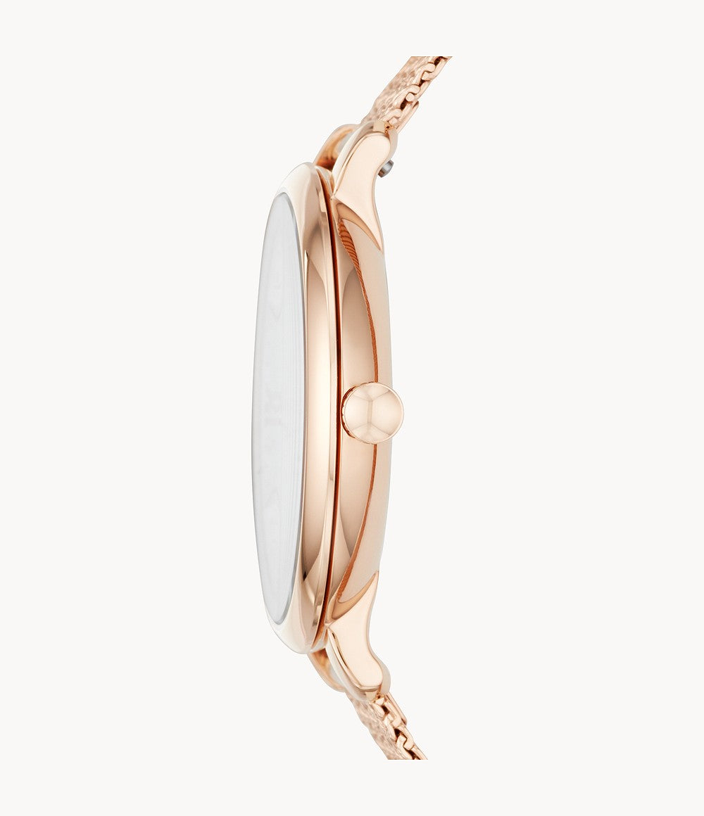 Jacqueline Three-Hand Rose Gold-Tone Stainless Steel Watch