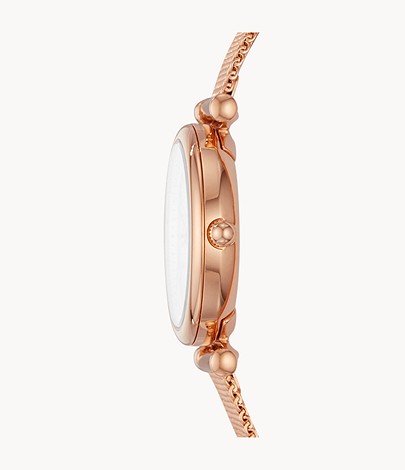 Carlie Three-Hand Rose Gold-Tone Stainless Steel Watch