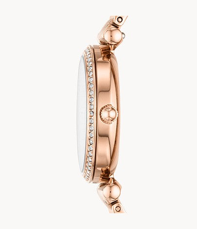 Carlie Mini Three-Hand Rose Gold-Tone Stainless Steel Watch