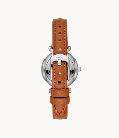 Carlie Mini Three-Hand Tan Leather Watch