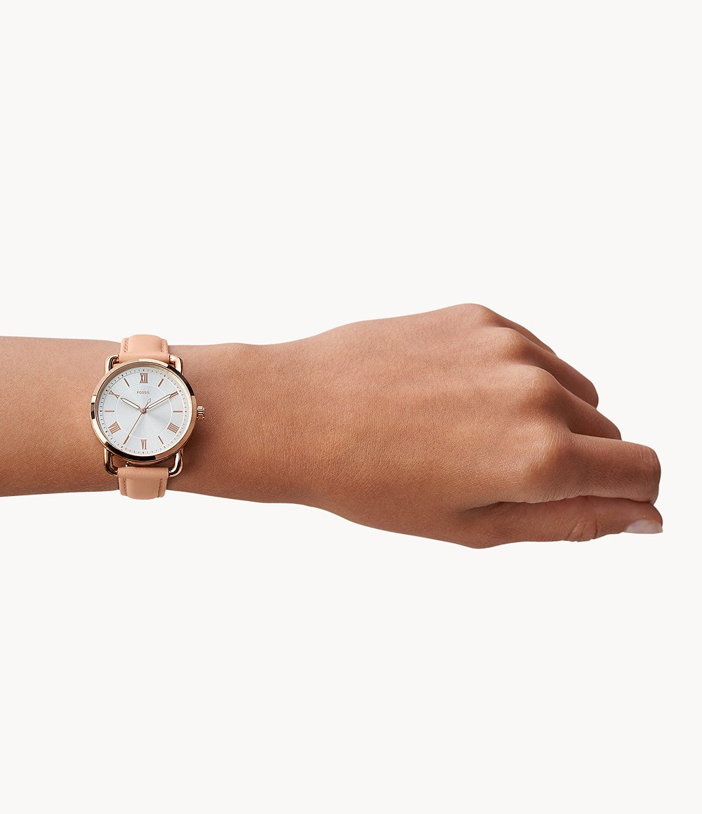 Copeland Three-Hand Nude Leather Watch