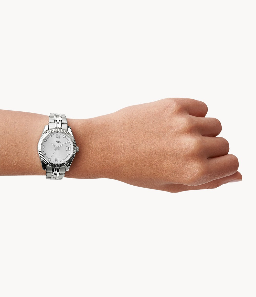 Scarlette Mini Three-Hand Date Stainless Steel Watch