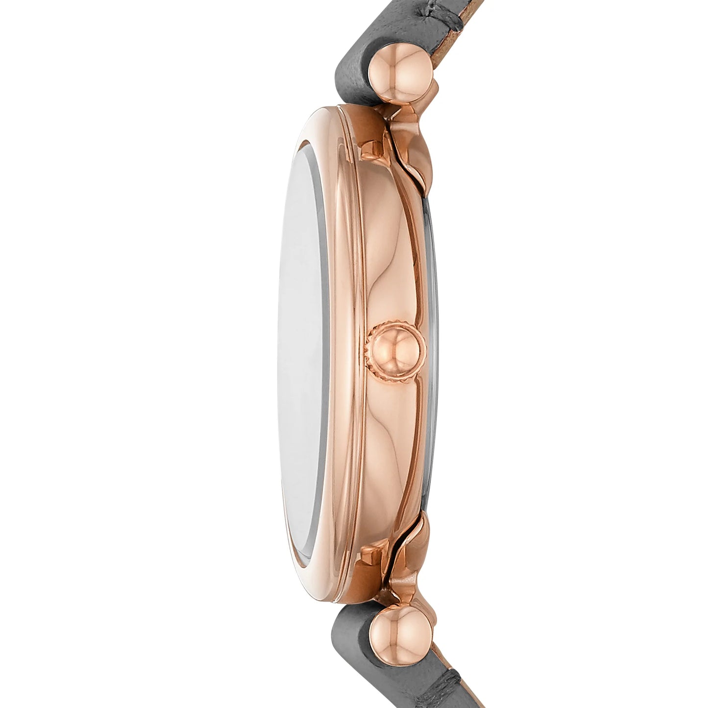 Carlie Mini Three-Hand Gray Leather Watch