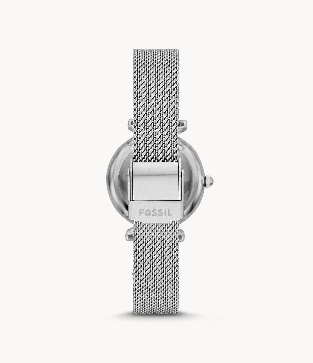 Carlie Mini Three-Hand Stainless Steel Mesh Watch