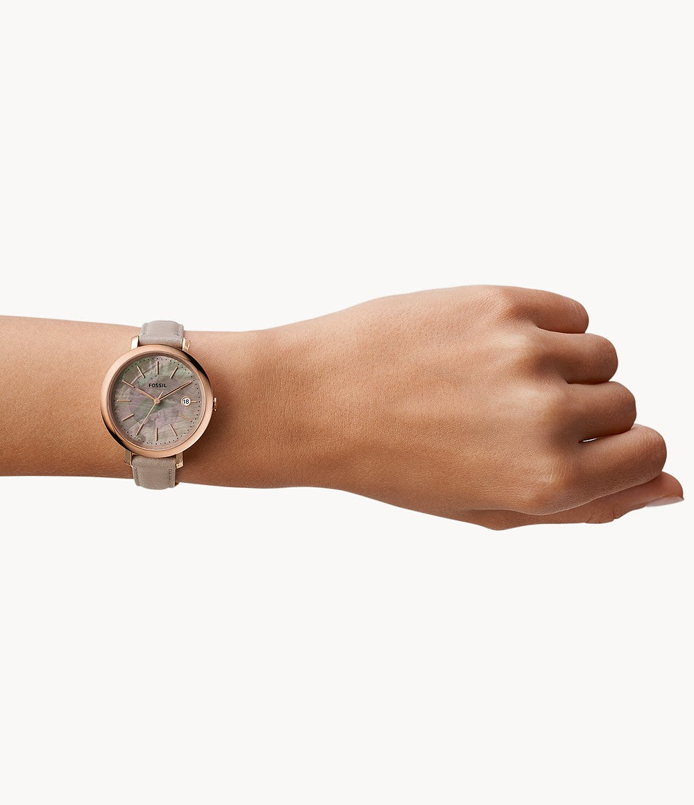Jacqueline Solar-Powered Gray Eco Leather Watch