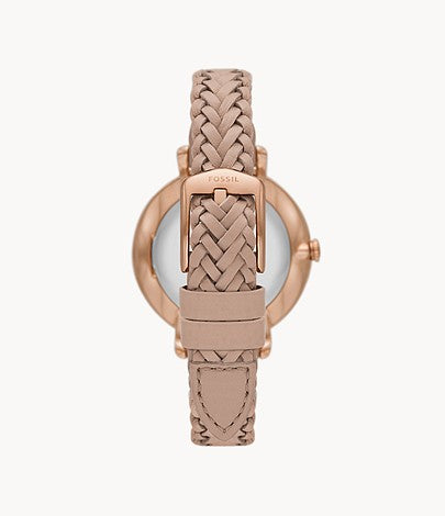 Jacqueline Three-Hand Date Latte Eco Leather Watch