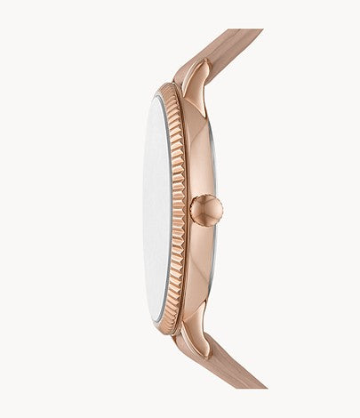 Jacqueline Three-Hand Date Latte Eco Leather Watch